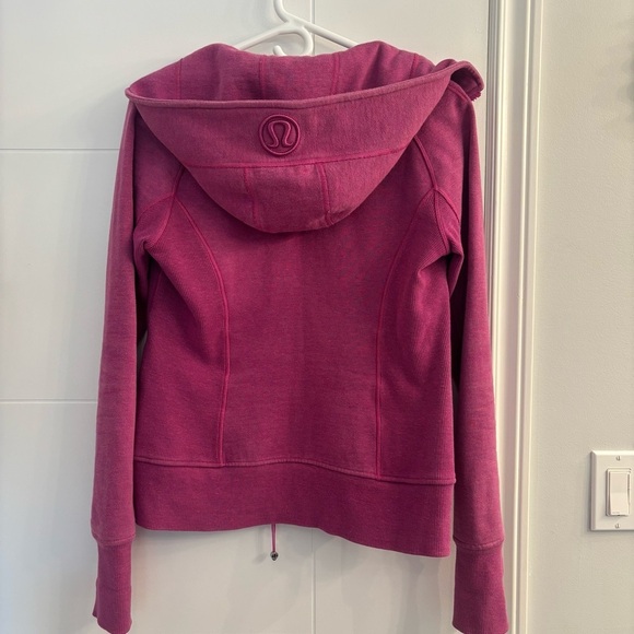 Lululemon Scuba Full Zip Hoodie Jacket Fuchsia Pink Size 6 Thumbholes - Picture 13 of 16